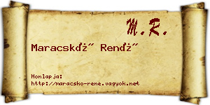 Maracskó René névjegykártya
